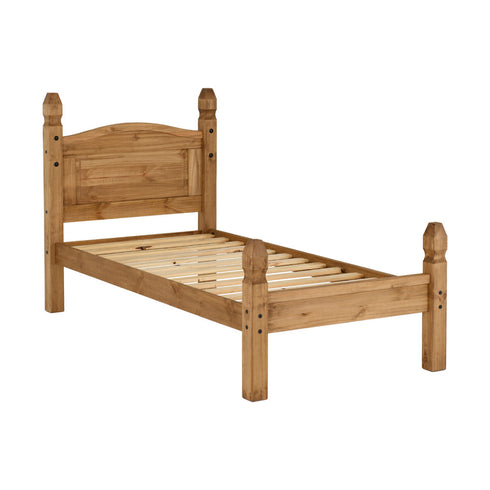Corona 3FT Bed Low Foot End - Distressed Waxed Pine